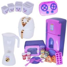 Imagem de Cozinha Menina Brinquedo Infantil Geladeira 22 Peças - Altimar