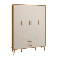 Imagem de Guarda Roupa Infantil 4 Portas Isis Areia Acetinado Savana - Reller