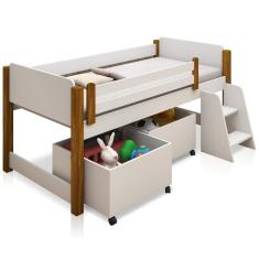 Imagem de Cama Elevada Solteiro Lari com Nichos e Colchão