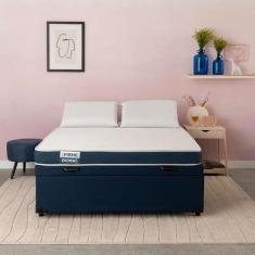 Imagem de Cama Box Baú Com Colchão Casal Guldi Duplo Plus D28 Azul E Branco