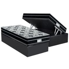Imagem de Conjunto Box Baú Solteiro: Colchão Molas Probel Prolastic ProDormir Born + Base CRC Suede Gray(88x188)