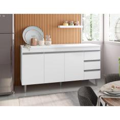 Imagem de Balcão Gabinete Para Cozinha Andréia 150 Cm Branco