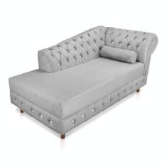 Imagem de Divã Chesterfield 165 Cm Capitonado Com Strass Suede D'rossi - Drossi
