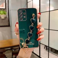 Imagem de Para Samsung A13 Case Love Heart Bracelet Phone Case Para Samsung Galaxy A32 A23 A33 A53 A73 A52 A72 A71 A51 A31 A11 A50 A20 Capa, Verde Escuro, Para A72