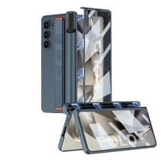Imagem de HAO RIYLN Capa para Samsung Galaxy Z Fold 6, protetor de tela com alça de pulso, compartimento para caneta, capa para celular, proteção magnética com dobradiça com tudo incluído, capa de carregamento