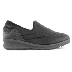 Imagem de Tênis Usaflex Slip On Elastano Feminino Preto  feminino