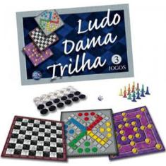 Imagem de Jogo de Tabuleiro Ludo - Dama e Trilha - 2 a 4 Pessoas