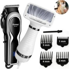 Imagem de KIT PET SHOP Máquininha Tosa KEMEI 1991 + Secador prático - LIPPIN