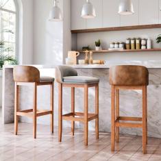 Imagem de Kit 3 Banquetas Cozinha Moderna Frente Balcão Resistente