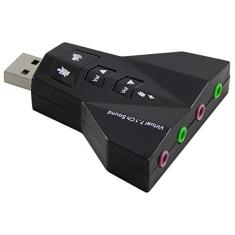 Imagem de Adaptador Placa de Som USB 7.1 entrada P2 (fone e microfone)