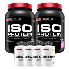 Imagem de Kit 2X Iso Protein 900G + 4X Power Creatina 100G + Coqueteleira  Bodyb