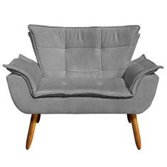 Imagem de Sofá Retrô Namoradeira Opala Suede Grafite - D'Rossi