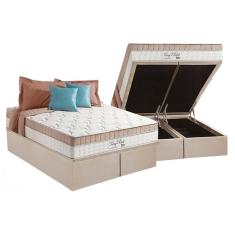 Imagem de Cama Box Baú King: Colchão Molas MasterPocket Ensacadas Anjos King Best + Base crc Suede Clean(193x203)