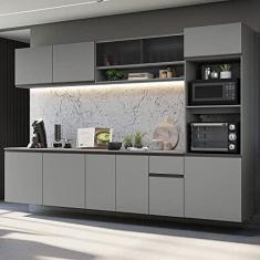 Imagem de Armário de Cozinha Completa Suspenso 300cm Cinza Nice Madesa 04