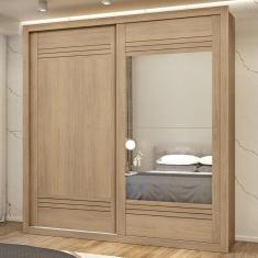 Imagem de Guarda-Roupa Casal Tripoli 2 Portas 4 Gavetas com Espelho 100% Mdf Castanho - Mx Móveis