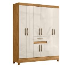 Imagem de Guarda Roupa Casal Portugal 8 Portas e 1 Gaveta - Moval Freijó/Off White