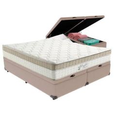 Imagem de Cama Box com Baú Bege e Colchão Queen King Best Anjos, Bege