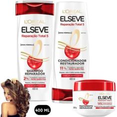 Imagem de Kit Elseve Reparação Total 5 Loreal Paris Creme De Pentear Recuperação