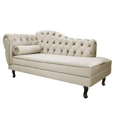 Imagem de Diva Recamier Juliana140cm Lado Direito Linho Bege - Amarena Móveis