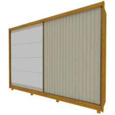 Imagem de Guarda-Roupa Ripado Com Espelho 2 Portas Apolo Naturale Com Off White