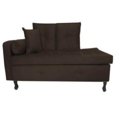 Imagem de Recamier Calçadeira Cancun 1,58 cm Suede Marrom - Casa & Estofados - M