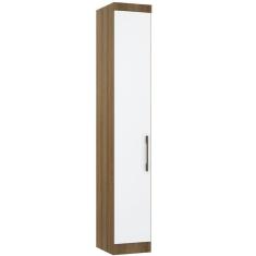 Imagem de Guarda Roupa Modulado 38cm 1 Porta Paris Luciane Móveis Avelã Pf Com Branco Pf