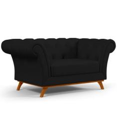 Imagem de Sofá 2 Lugares Para Sala De Estar Império 150 Cm D02 Corano Preto C-05