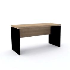 Imagem de Mesa De Escritório Pé Painel Pe40 Em Mdp 134 X 60 Cm Noce Naturalle Base Preta