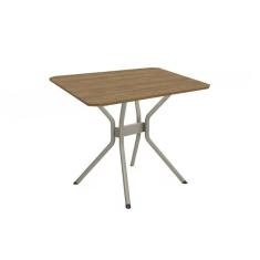 Imagem de Mesa p/ Cozinha Loire Aço c/ Tampo Madeirado 90x90cm Nogueira/Niquel - Kappesberg