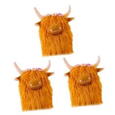 Imagem de Hemobllo 3 Pçs Boneca De Iaque Animais Realistas Brinquedo Fofinho Brinquedo De Fazenda Vaca Coisas Animal Vaca Brinquedo De Pelúcia Highland Touro Estatueta Animal De Fazenda Vaca De