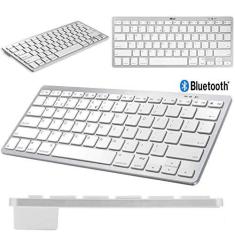 Imagem de Teclado Bluetooth para Tablet Android e iOS Branco/Prata