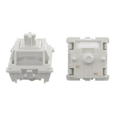 Imagem de kutethy Interruptores de teclado Smoothie Gateron, LED RGB linear de 5 pinos, branco, 22 mm, mola de dois estágios, pré-lubrificados de fábrica, interruptores POM completos de 40 gf para teclado