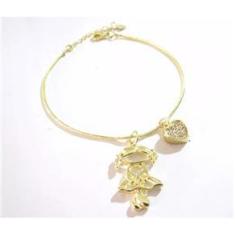 Imagem de Pulseira Minha Filha Menina Criança Amada Folheado