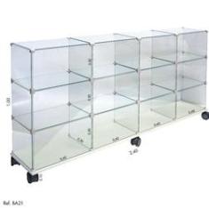Imagem de Balcão de Atendimento Modulado em Vidro - 2,40 x 1,00 x 0,30
