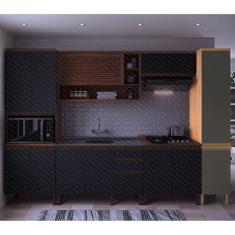 Imagem de Paneleiro de Cozinha Macadâmia 40cm 2 Portas Freijó/grafite