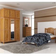 Imagem de Guarda-roupa 6 Portas Espelho Cama Cômoda Madeira Mel