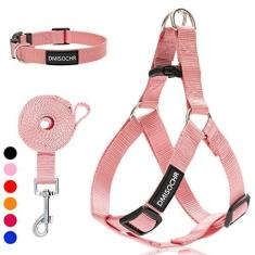 Imagem de Arnês para cães que não puxam – Peitoral e guia para cães pequenos, médios e grandes – à prova de fuga ajustável em nylon macio para todo o corpo