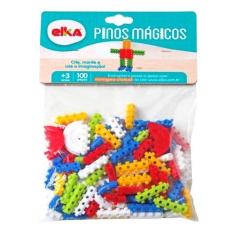 Imagem de Pinos Magicos 100 Pecas Para Montar Brinquedo Didatico - Elka Brinqued