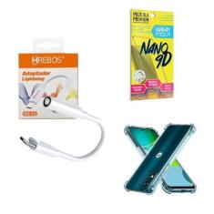 Imagem de Capinha Motorola E13 + Adaptador P2 Para Tipo C + Película 9D - Armysh
