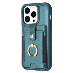 Imagem de Cartões de suporte de anel Solt Holder capa de couro para iPhone 14 Pro Max 13 12 11 XS XR 6 7 8 Plus SE 2022 2022 Capa de telefone carteira, verde, para iPhone 11 Pro