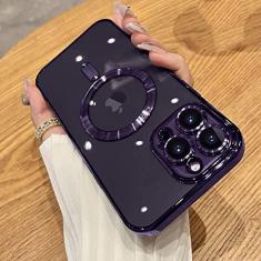 Imagem de Estojo transparente de carregamento sem fio para iPhone 14 13 12 11 Pro Max X XR XS 7 8 Plus SE 2020 22 Mini capa macia, roxo escuro, para iPhone 12Pro Max