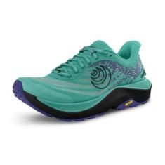 Imagem de Topo Athletic Ultraventure 4 Tênis de corrida feminino confortável acolchoado durável 5 mm Drop Trail Tênis atlético para corrida em trilha, Aqua/preto, 35