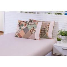 Imagem de Jogo Lençol Solteiro 2 Peças (1,90x0,90x16cm) 180 Fios Patchwork Caqui