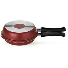 Imagem de Frigideira Dupla 14 Centímetros   Aluminio Antiaderente Linha Paprika Multiflon