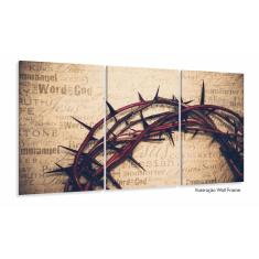 Imagem de Quadros Decorativos Coroa de Espinhos Jesus Sala 120x60 3 pe
