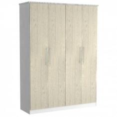 Imagem de Guarda-roupa Solteiro 4 Portas 2 Gavetas  Branco/marfim Areia