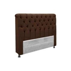 Imagem de Cabeceira Cama Box Estofada Casal Casal Imperatriz Plus Suede Marrom Chocolate - Simbal