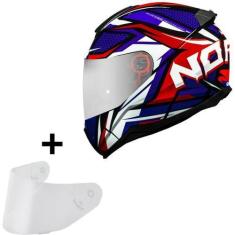 Imagem de Capacete Masculino Norisk Razor Sharp Azul Moto Fechado, 58