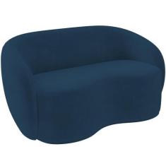 Imagem de Sofá 3 Lugares 160cm Sala de Estar Living Oscar K01 Veludo Azul Marinh