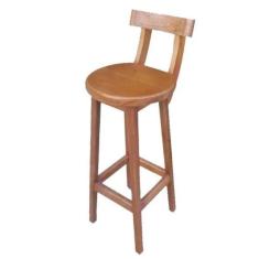 Imagem de Banqueta Alta Com Encosto Em Madeira Maciça